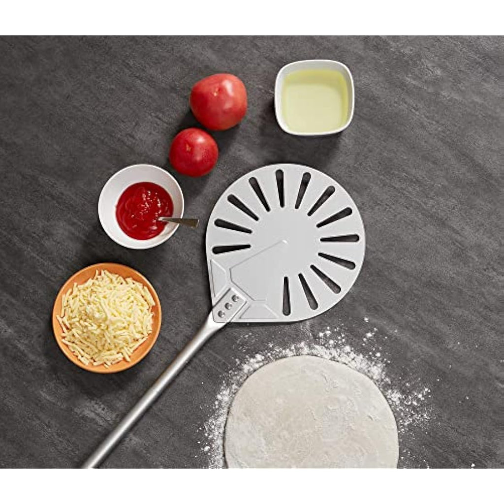 9-Inch Perforated Turning Pizza Peel with 47-Inch Long Handle