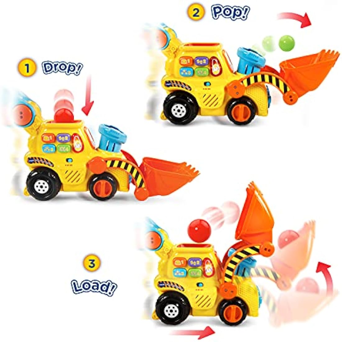 VTech Pop-a-Balls Push & Pop Bulldozer – Interactive Toddler Toy