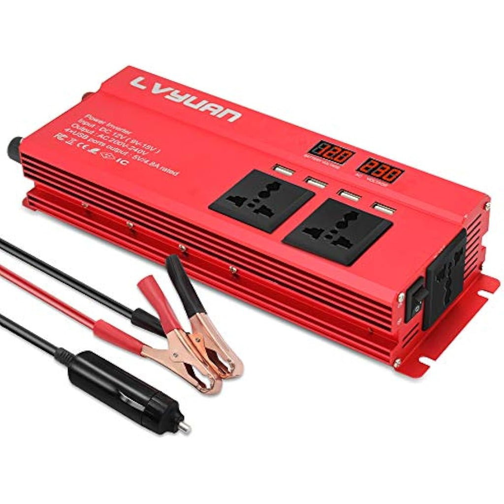 Cantonape 1000W Power Inverter | 12V DC to 230V AC Converter with 4 USB