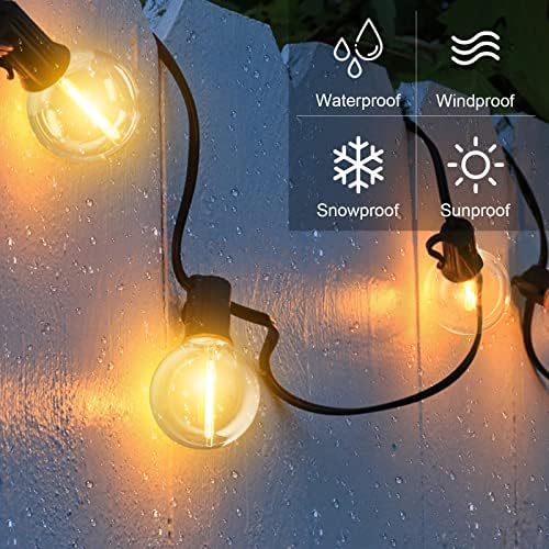 GLUROO 100FT G40 LED Outdoor String Lights – Waterproof Shatterproof Bulbs