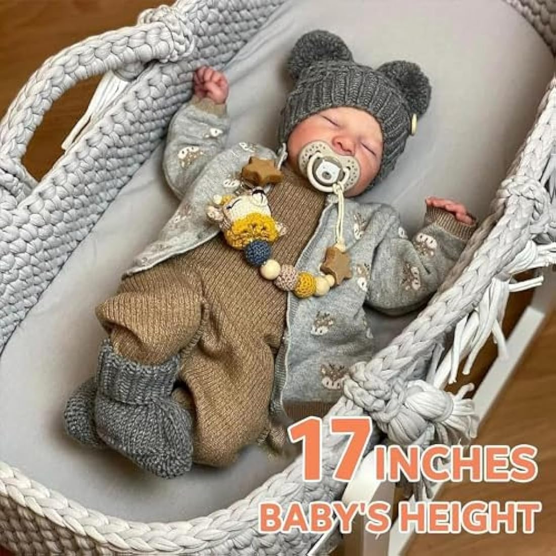 JIZHI Reborn Baby Doll Boy | 17-Inch Realistic Full Body Vinyl Newborn