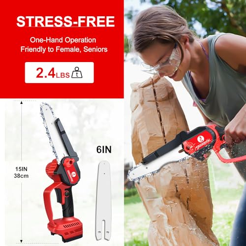 6-Inch Brushless Mini Chainsaw for Milwaukee M18 18V Battery