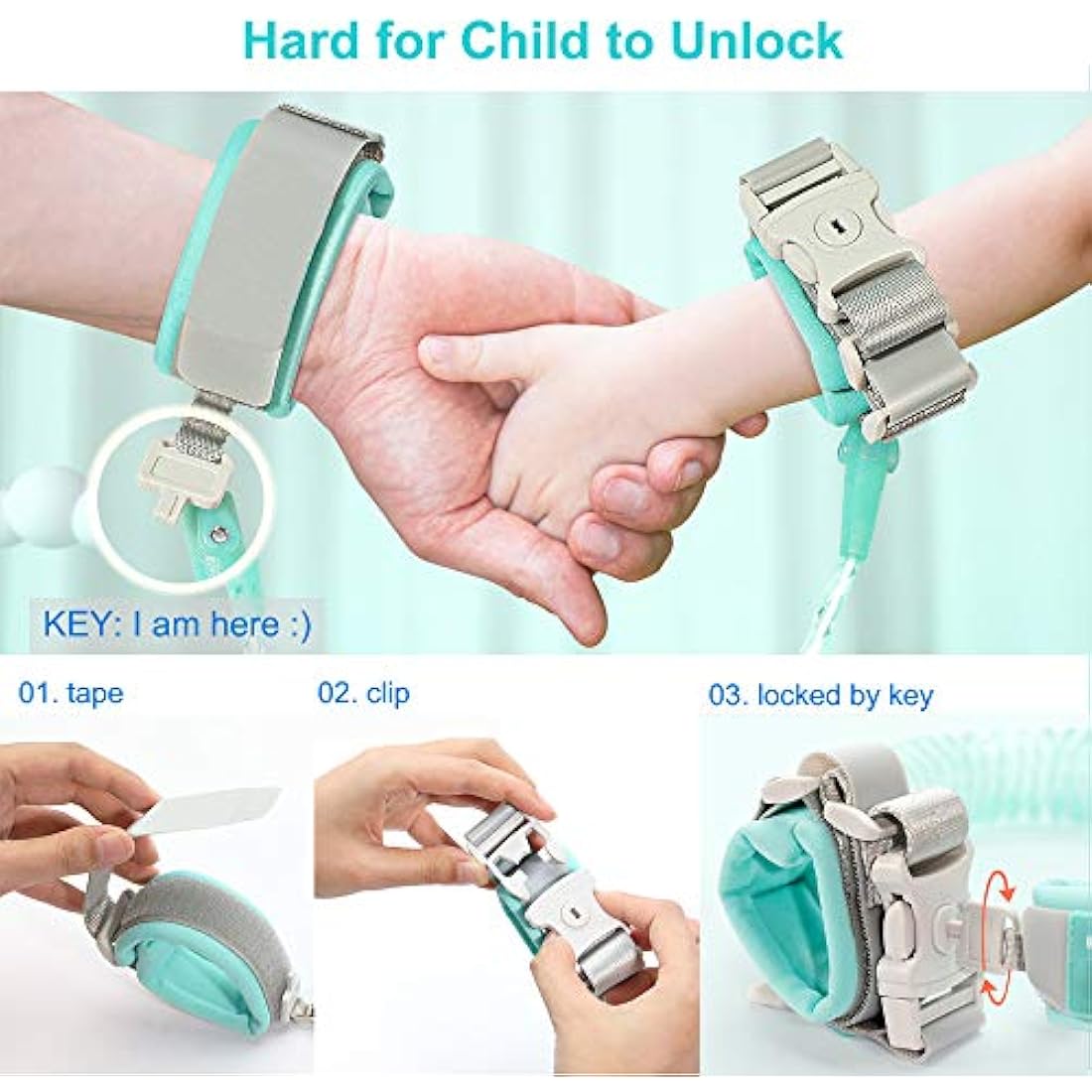 SMBOX 3-in-1 Baby Reins Walking Harness | Anti Lost Safety Wrist Link