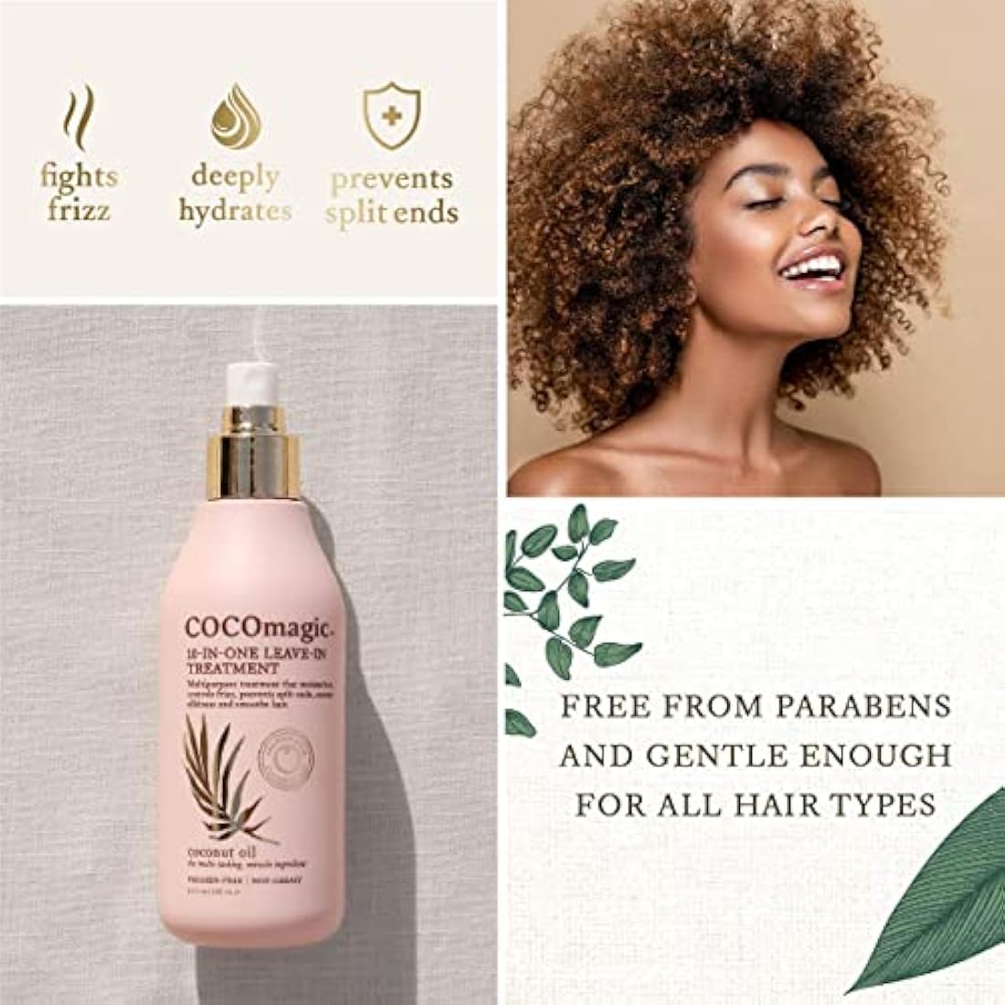 CocoMagic 10-in-1 Leave-In Hair Treatment with Coconut Oil, 8 oz