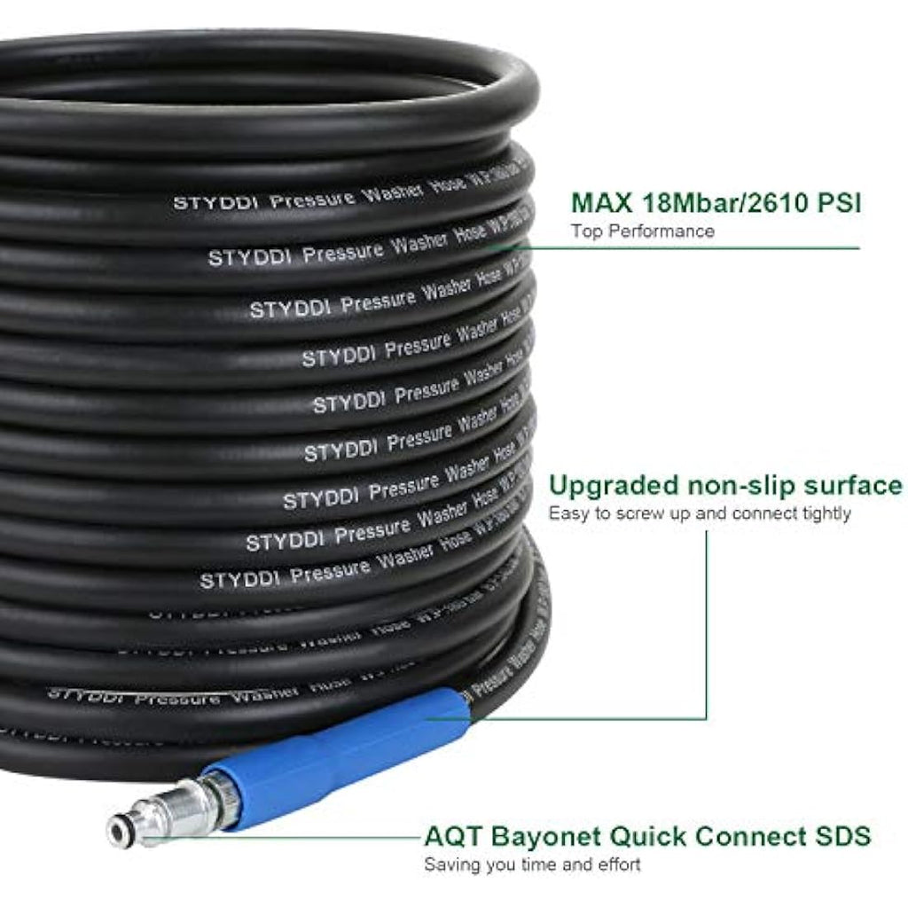 STYDDI 10M High Pressure Washer Hose for Bosch AQT with SDS Fittings