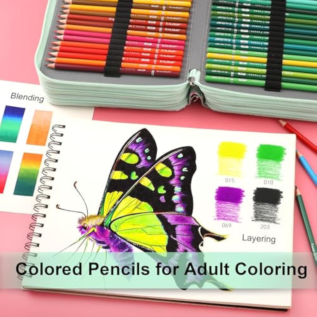 Kalour 256 Colored Pencils Set - Soft Core Drawing Pencils with Case