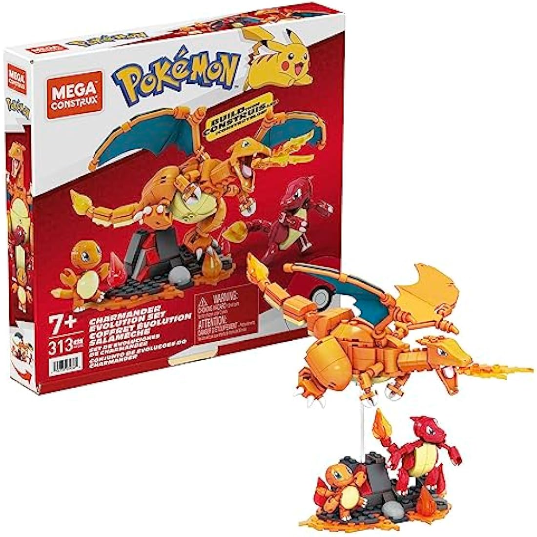 MEGA Pokémon Charmander Evolution Building Set - 3 Poseable Figures