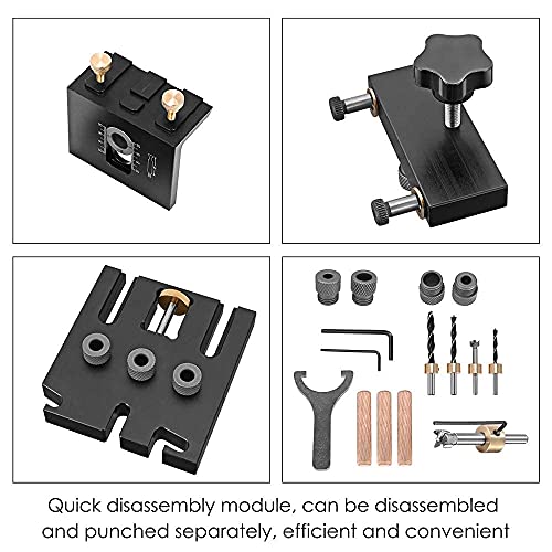 GJCrafts 3-in-1 Woodworking Doweling Jig Kit | 6/8/10/15mm Pocket Hole Tool