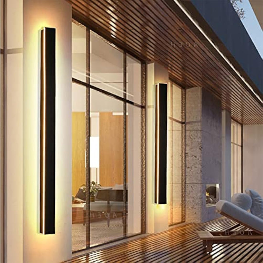 Modern LED Outdoor Wall Sconce | IP65 Waterproof 80cm Black