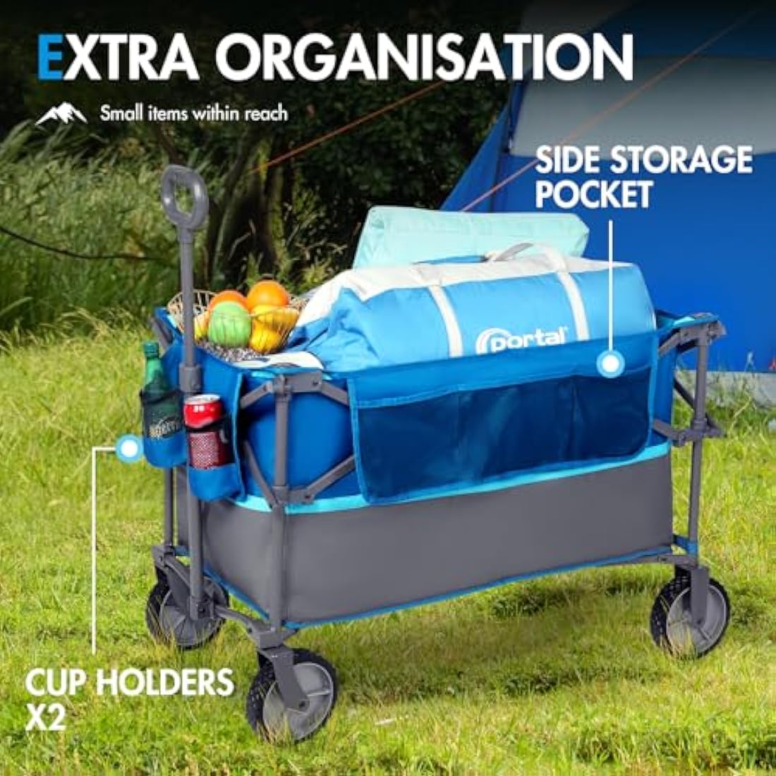 Portal XL Folding Festival Trolley | 228L Heavy Duty Beach Wagon Cart