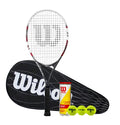 Wilson Fusion XL Tennis Racket | Oversized AirLite Alloy with 3 Balls