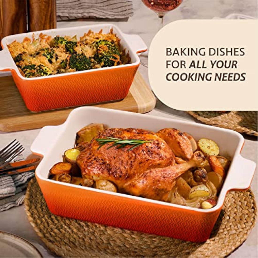 Jolof Store Ceramic Casserole Dish – 28cm Non-Stick Lasagne Baker
