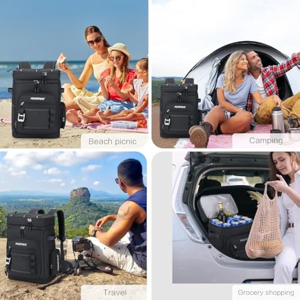 Hulongo Insulated Cooler Backpack | 35-Can Large Leakproof Waterproof Bag