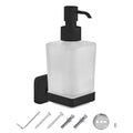 Wall Mounted Soap Dispenser - Black Frosted Glass Holder