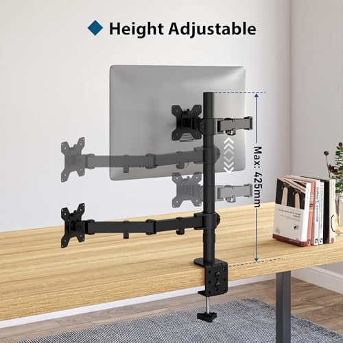 BONTEC Monitor Arm & Laptop Tray | Height Adjustable VESA Desk Mount