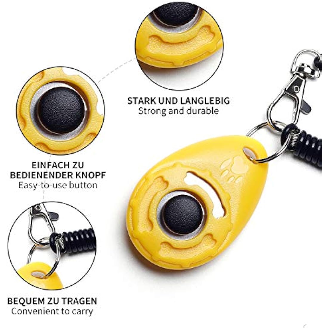 Toozey Dog Training Clicker 5-Pack with Wrist Strap and E-Book