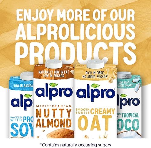 Alpro Barista Oat Milk – Plant-Based Dairy Free Drink - 1L (Pack of 8)