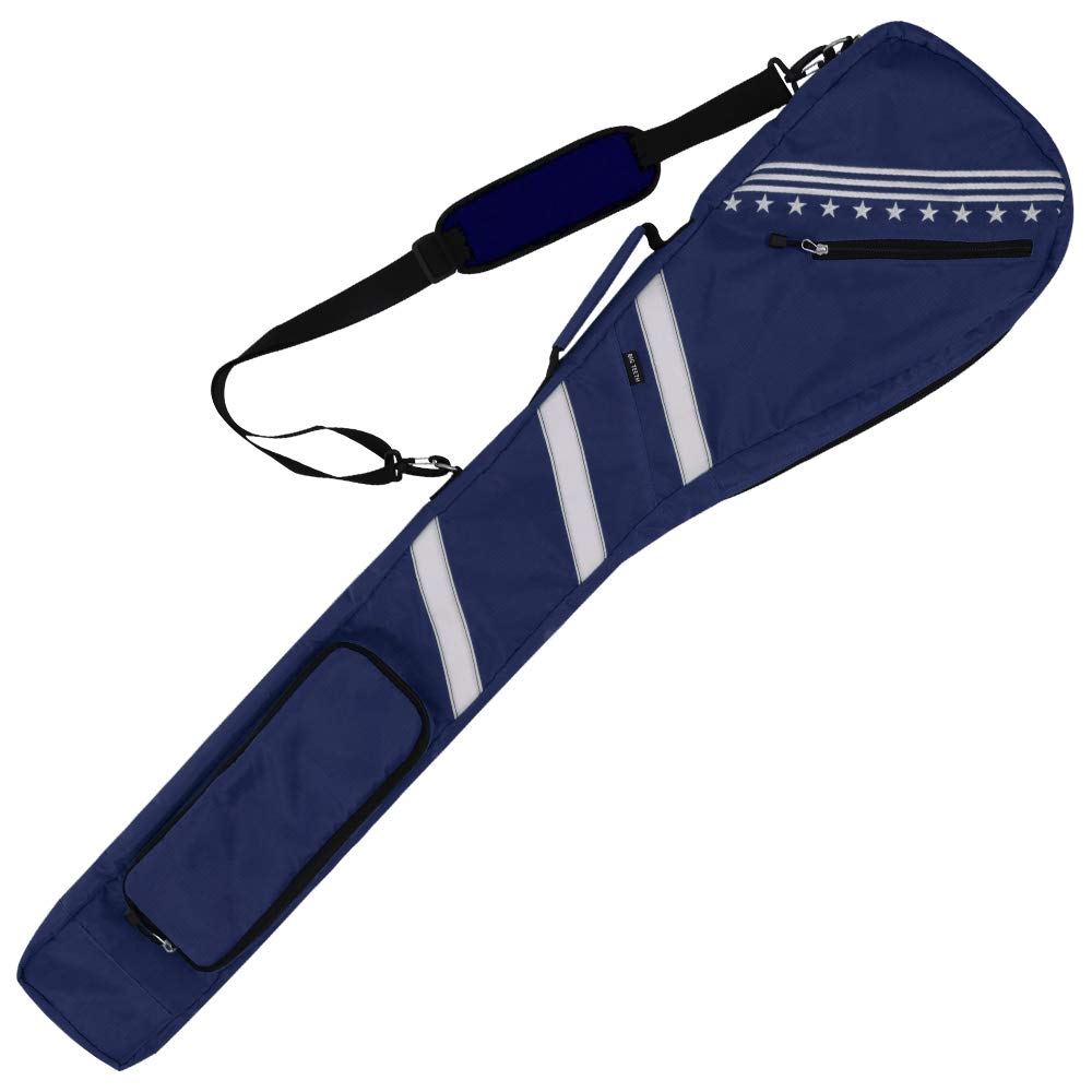 Big Teeth Waterproof Golf Sunday Bag | Lightweight Travel Carry Case - Blue
