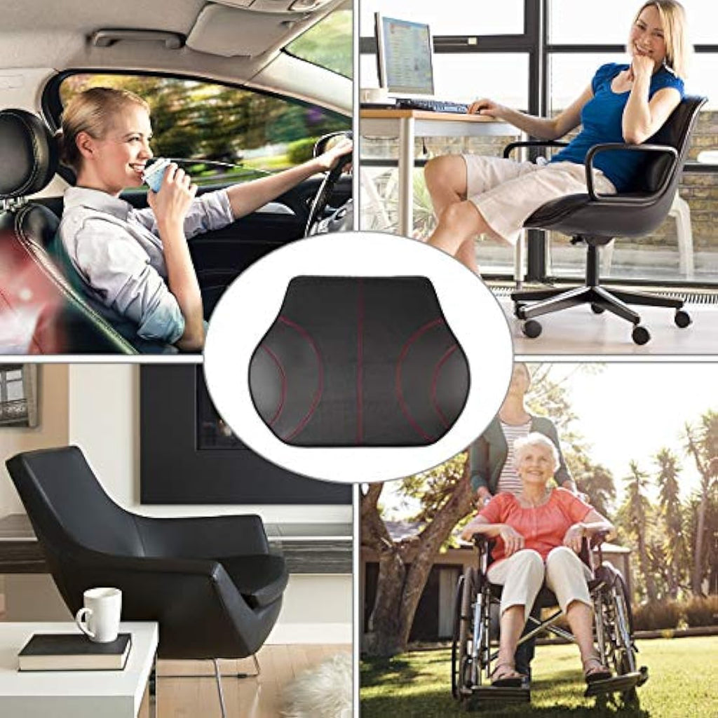 KOYOSO Lumbar Support Cushion | Memory Foam Leather Back Pillow for Car
