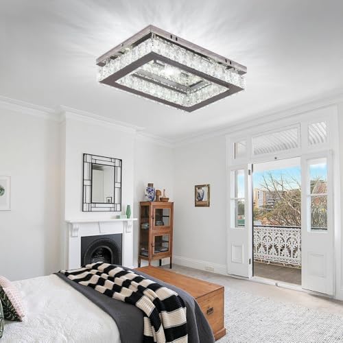 Jolof Store Modern LED Crystal Chandelier – K9 Flush Mount Ceiling Light