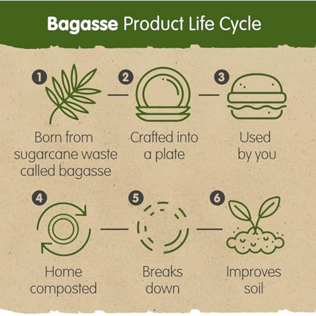 Biodegradable Sugarcane Plates | 10 Inch Round | 125 Pack