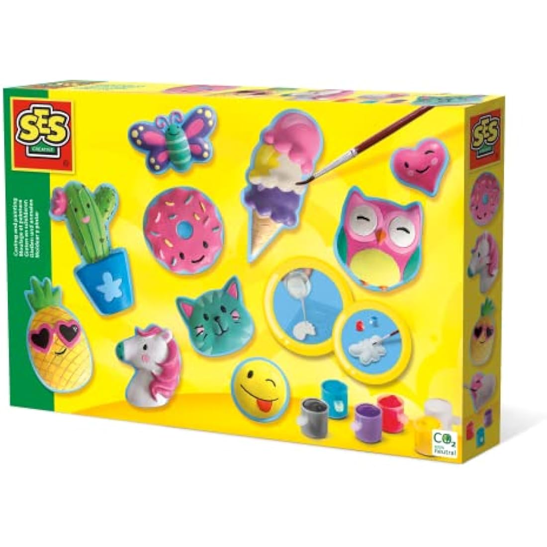 SES Creative Happy Figures Plaster Casting and Painting Kit for Kids