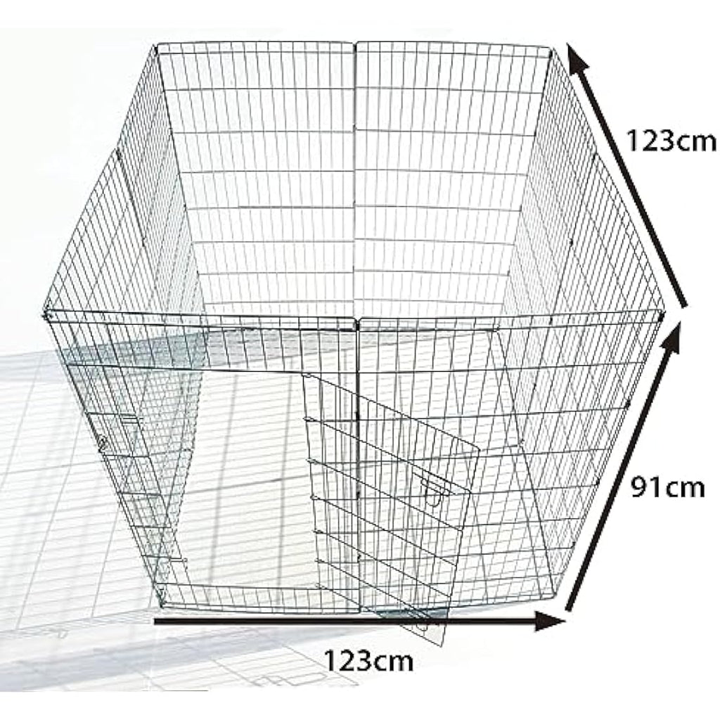 Ellie-Bo Portable Puppy Play Pen | 91cm High Foldable Steel Pet Enclosure
