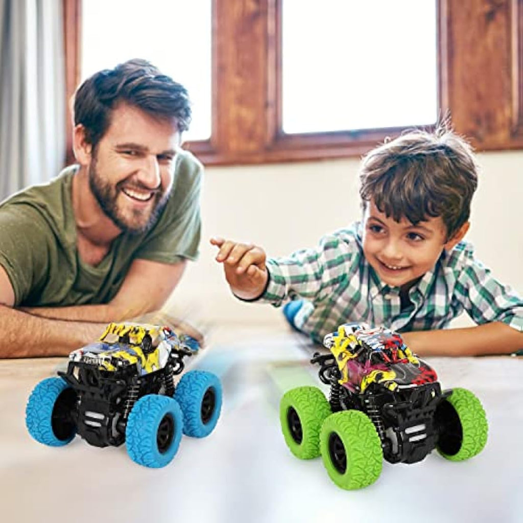 Shayson 2-Pack Monster Truck Toys – Friction Powered Stunt Cars for Kids