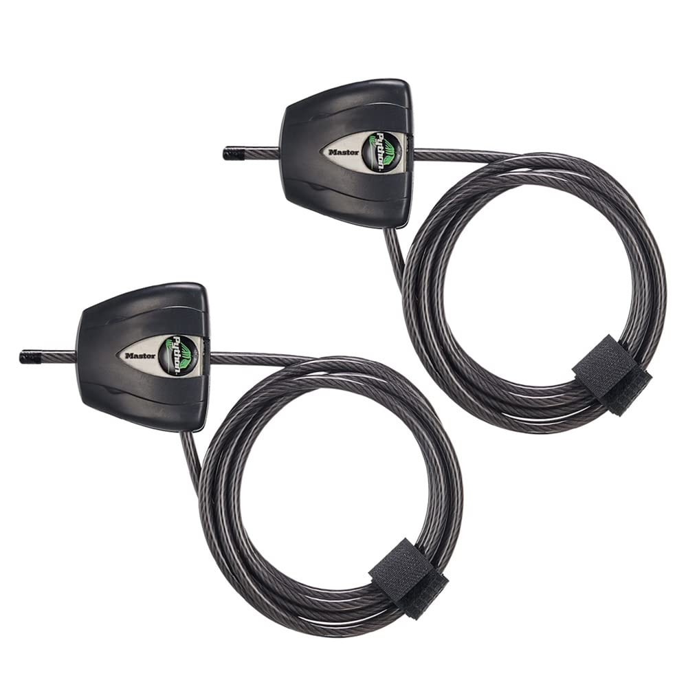 Master Lock Python Adjustable Cable Lock - 6ft Braided Steel, 2 Pack