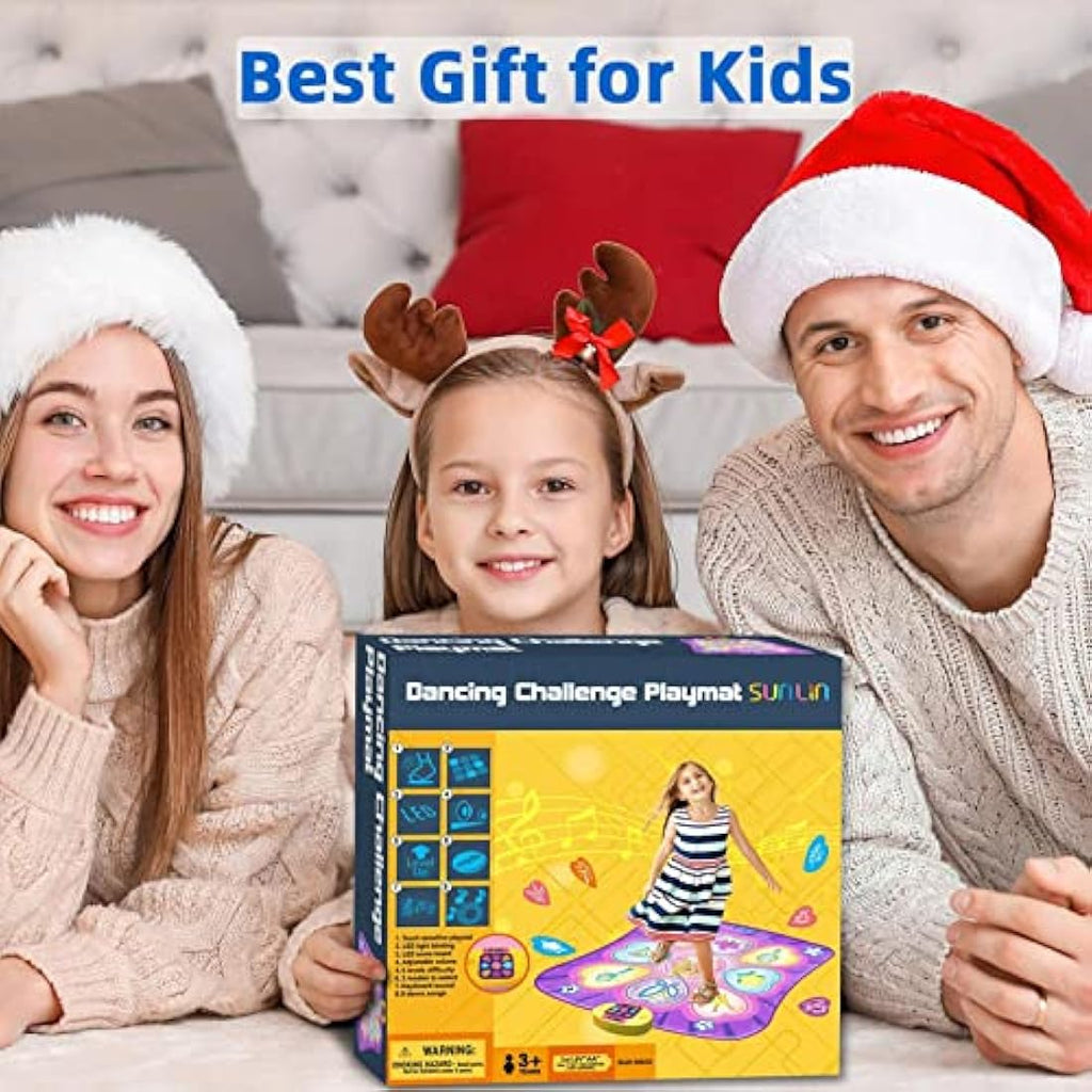 Sunlin Purple Dance Mat for Girls | 7 Game Modes & LED Lights Musical Toy
