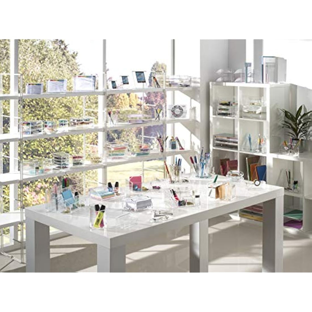 OSCO Clear Acrylic Index Box with A-Z Dividers and 100 Lined Cards