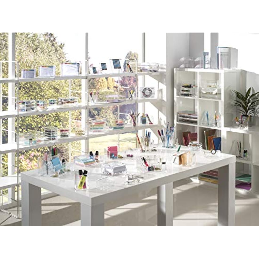OSCO Clear Acrylic Index Box with A-Z Dividers and 100 Lined Cards