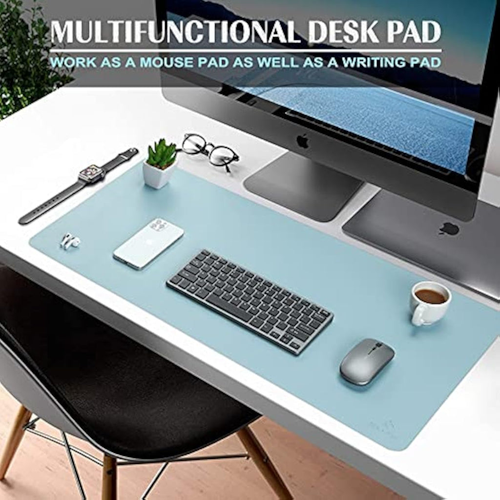 K KNODEL Dual-Sided Leather Desk Mat | Large Mouse Pad & Writing Blotter