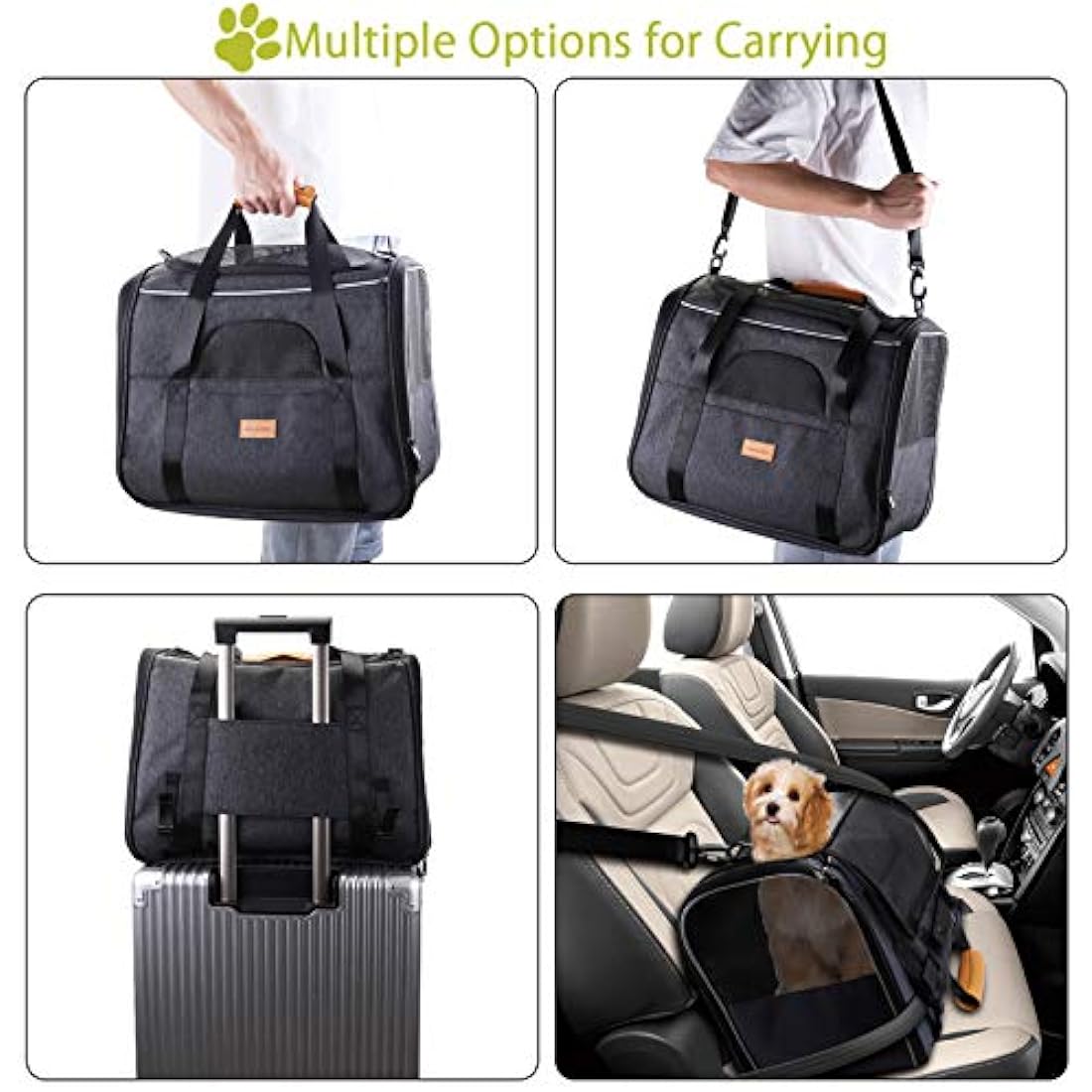 Morpilot Portable Pet Carrier – Foldable Mesh Dog and Cat Bag, Grey