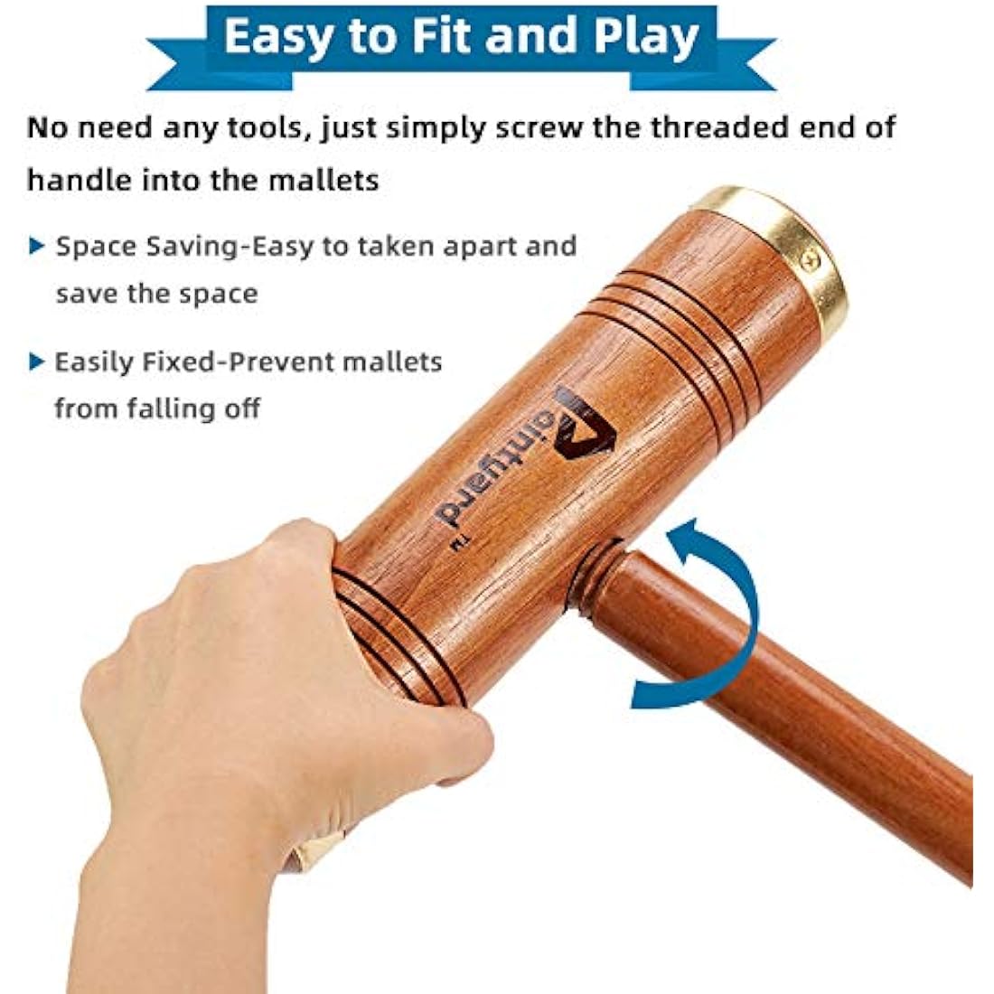 Pointyard 35" Six Player Croquet Set – Deluxe Rubber Wood Lawn Game