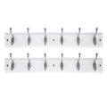 DOKEHOM Wall Mounted Coat Hook Rack | 2 Pack 6-Satin Nickel Hooks