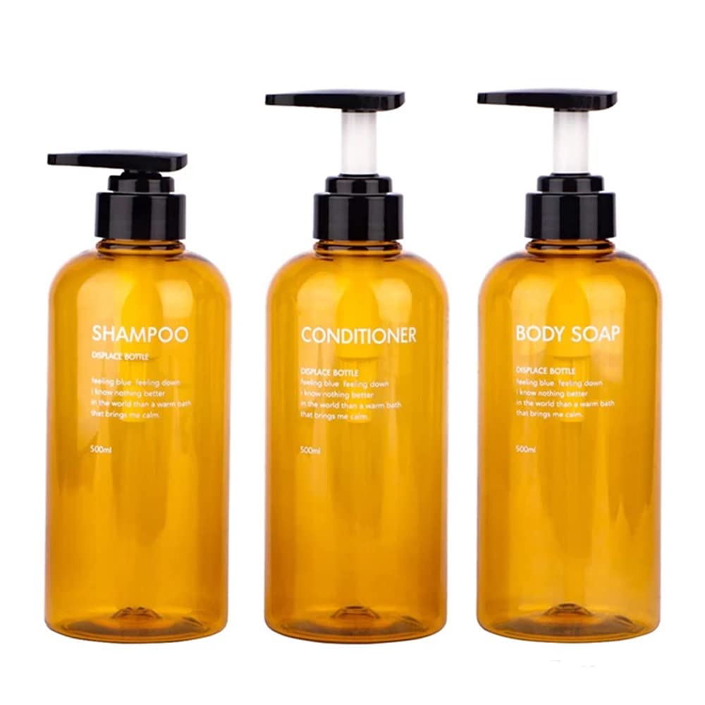 Jolof Store 3-Pack Refillable Soap Dispenser – 500ml Plastic Pump Bottles
