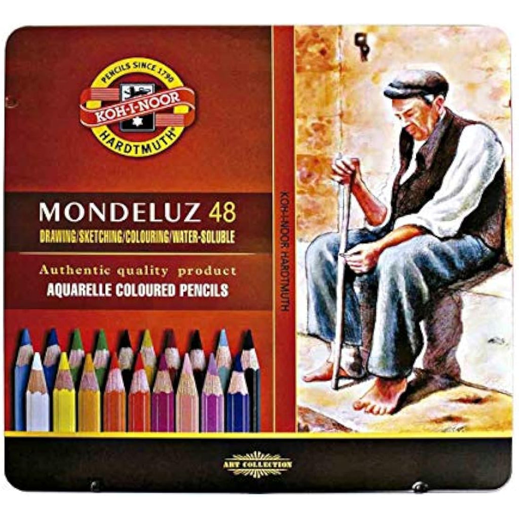 Koh-I-Noor Mondeluz Watercolor Pencils – Assorted Colors, Set of 48