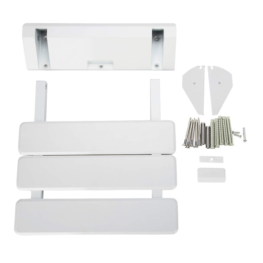 Jolof Store Wall Mounted Foldable Shower Seat – White ABS & Aluminium