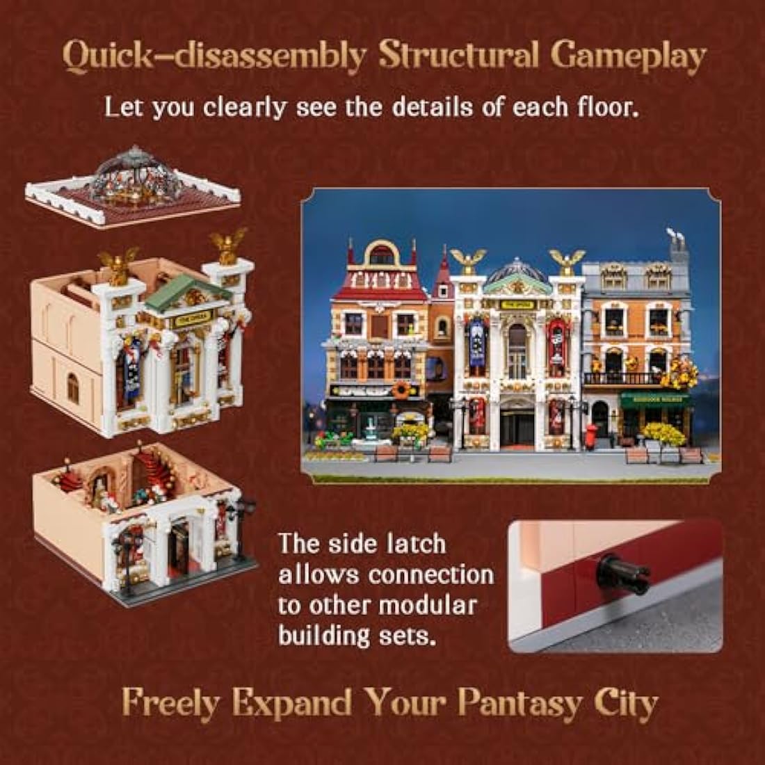 Jolof Store Vintage European Grand Theater Modular Building Model Set