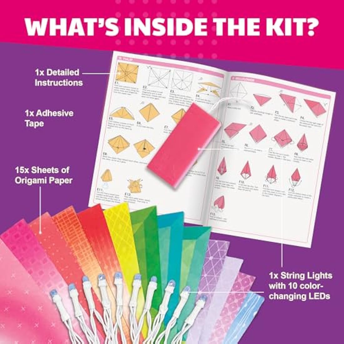 4M Create Your Own Origami Lights – DIY Paper Art Home Decor Kit