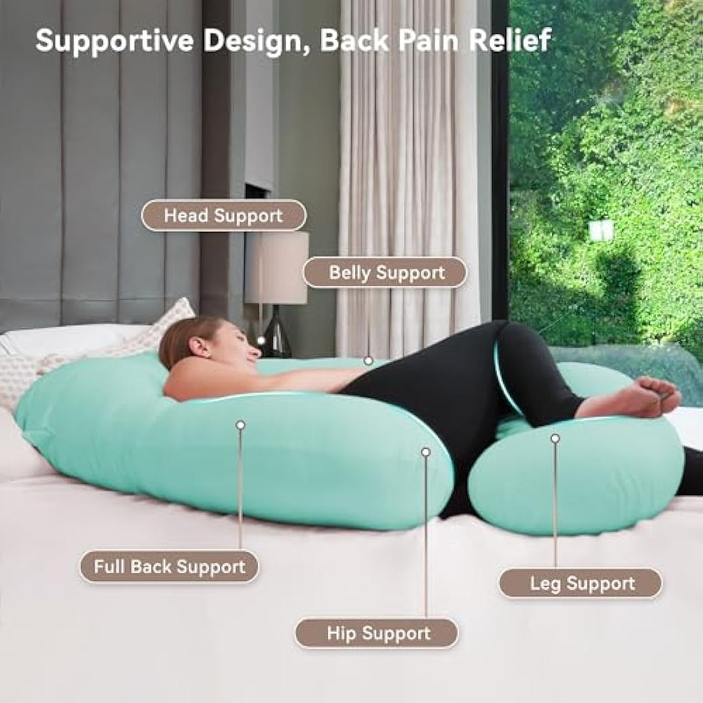 PinkFoggie U-Shaped Cooling Pregnancy Pillow | Full Body Support