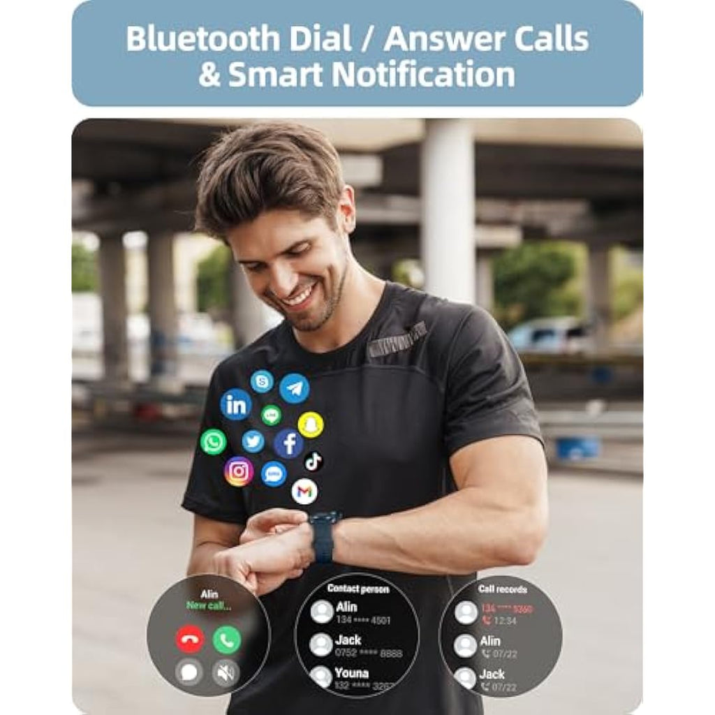 Parsonver Smart Watch with Bluetooth Call | 100+ Sport Modes - Blue