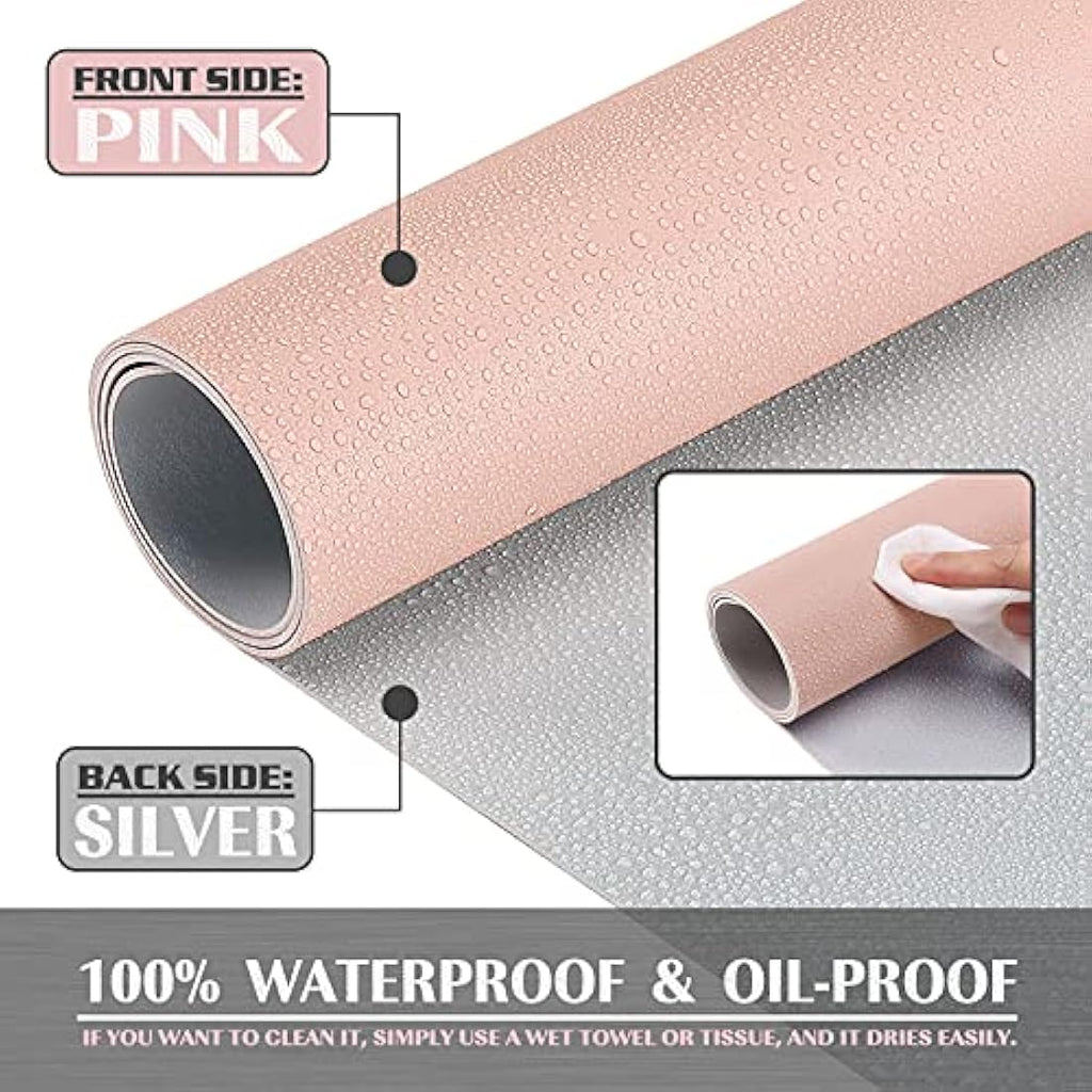 K KNODEL Leather Desk Mat – Dual-Sided Office Mouse Pad & Blotter, Pink