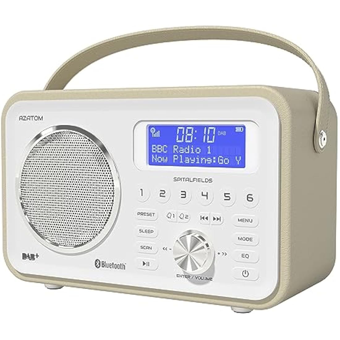 Azatom Spitalfields 2 DAB/DAB+ & FM Portable Radio - Bluetooth, White