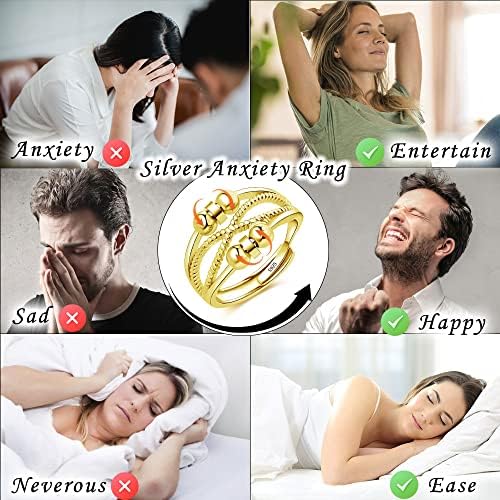 925 Sterling Silver Anxiety Ring – Adjustable Fidget Spinner