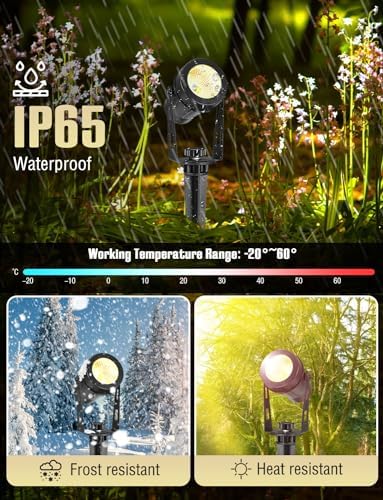 GreenClick LED Garden Spike Lights – 6 Pack Mains Powered IP65 Warm White