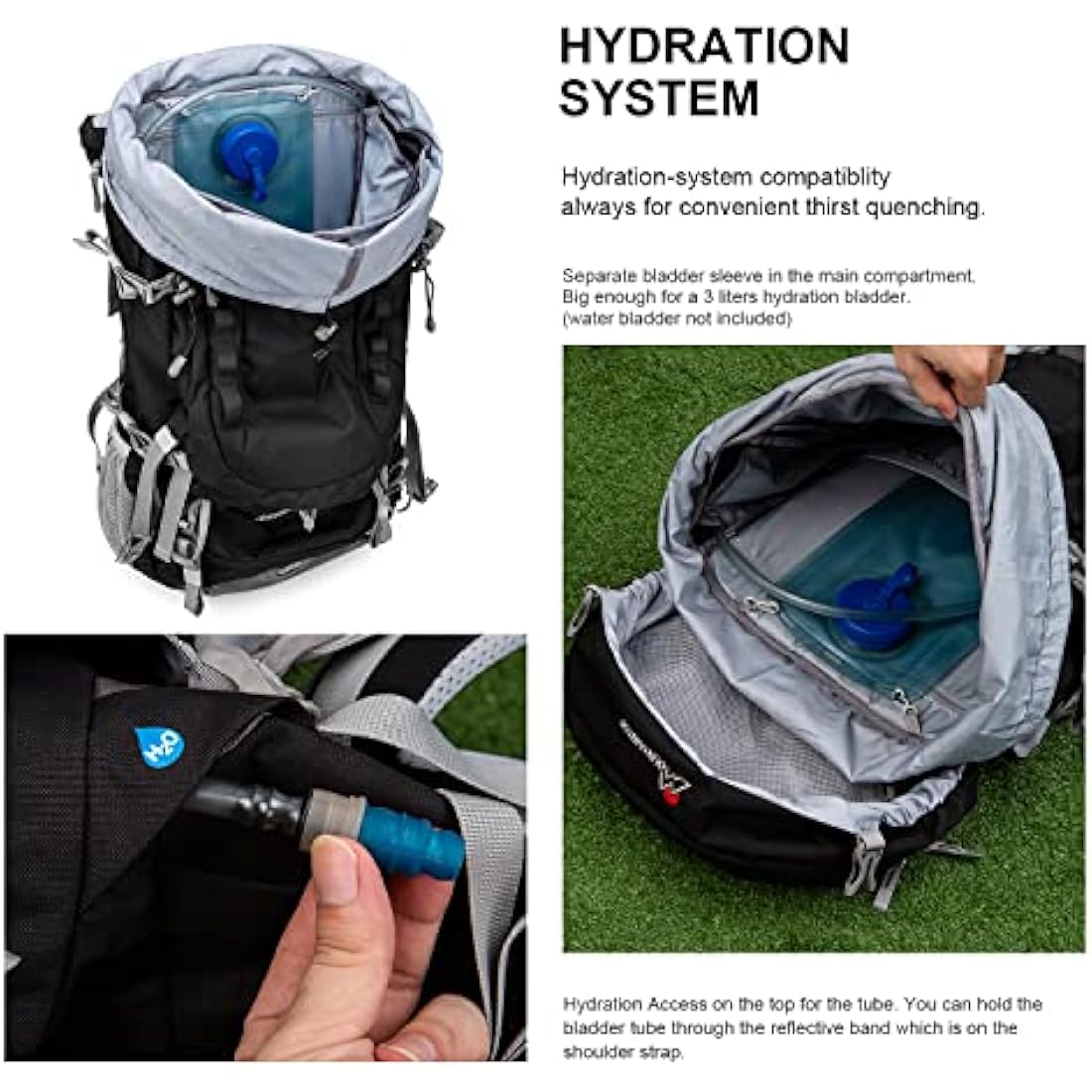MOUNTAINTOP 80L Hiking Backpack – Waterproof Nylon Trekking Rucksack