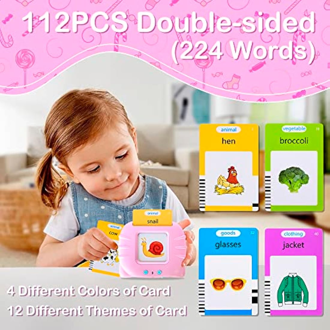 Jolof Store Talking Flash Cards – 224 Words Montessori Learning Toy