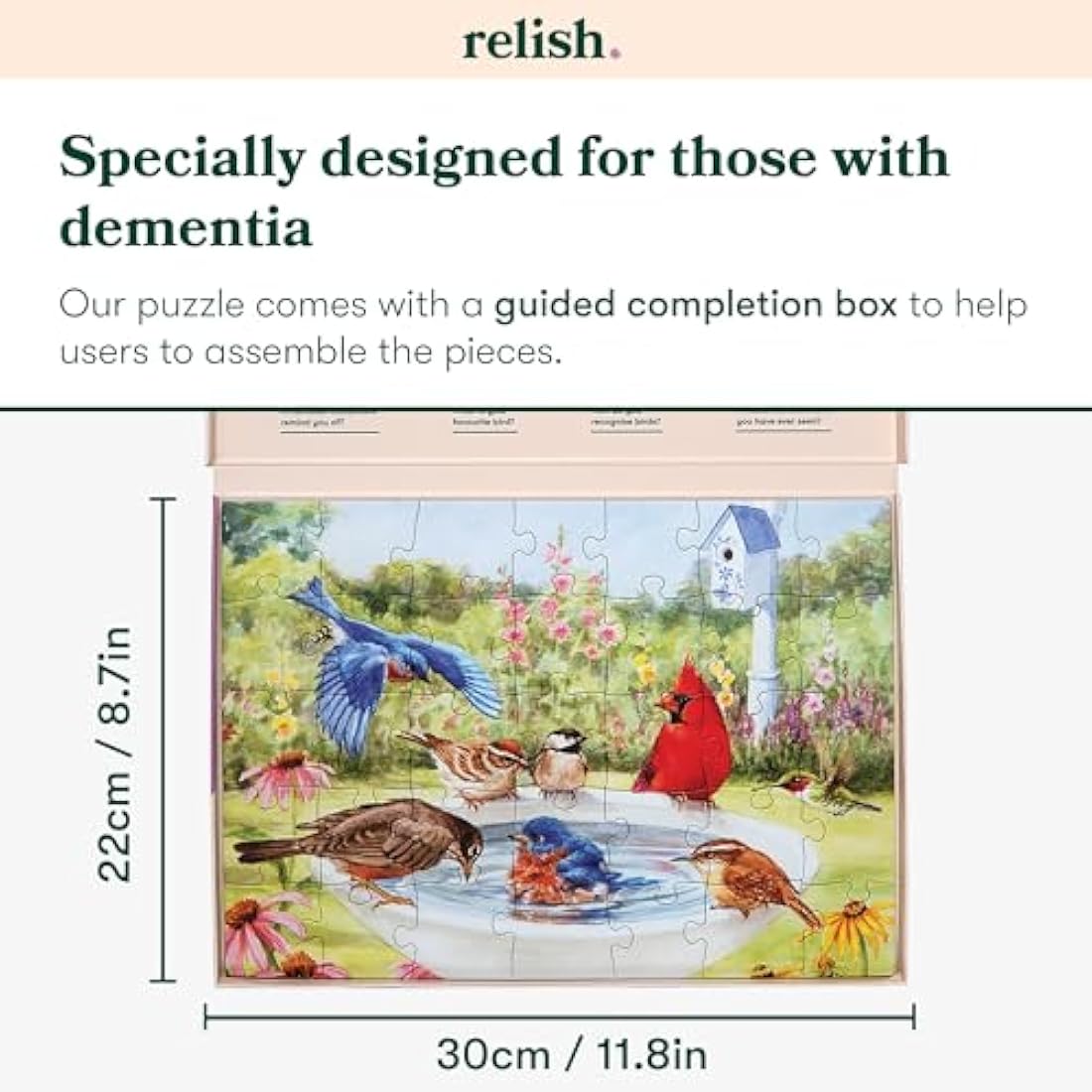 Relish 35 Piece Large Jigsaw Puzzle – Bathing Birds Dementia Activity